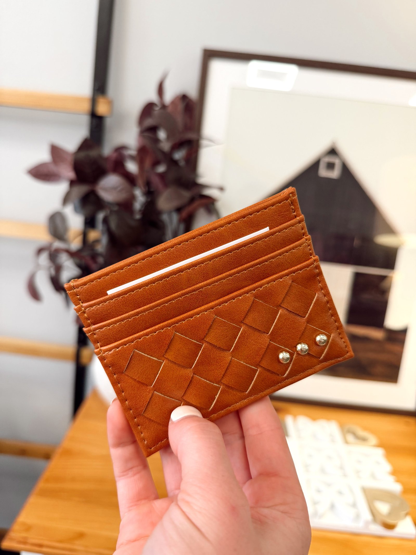 Mariah Woven Small Card Holder Wallet