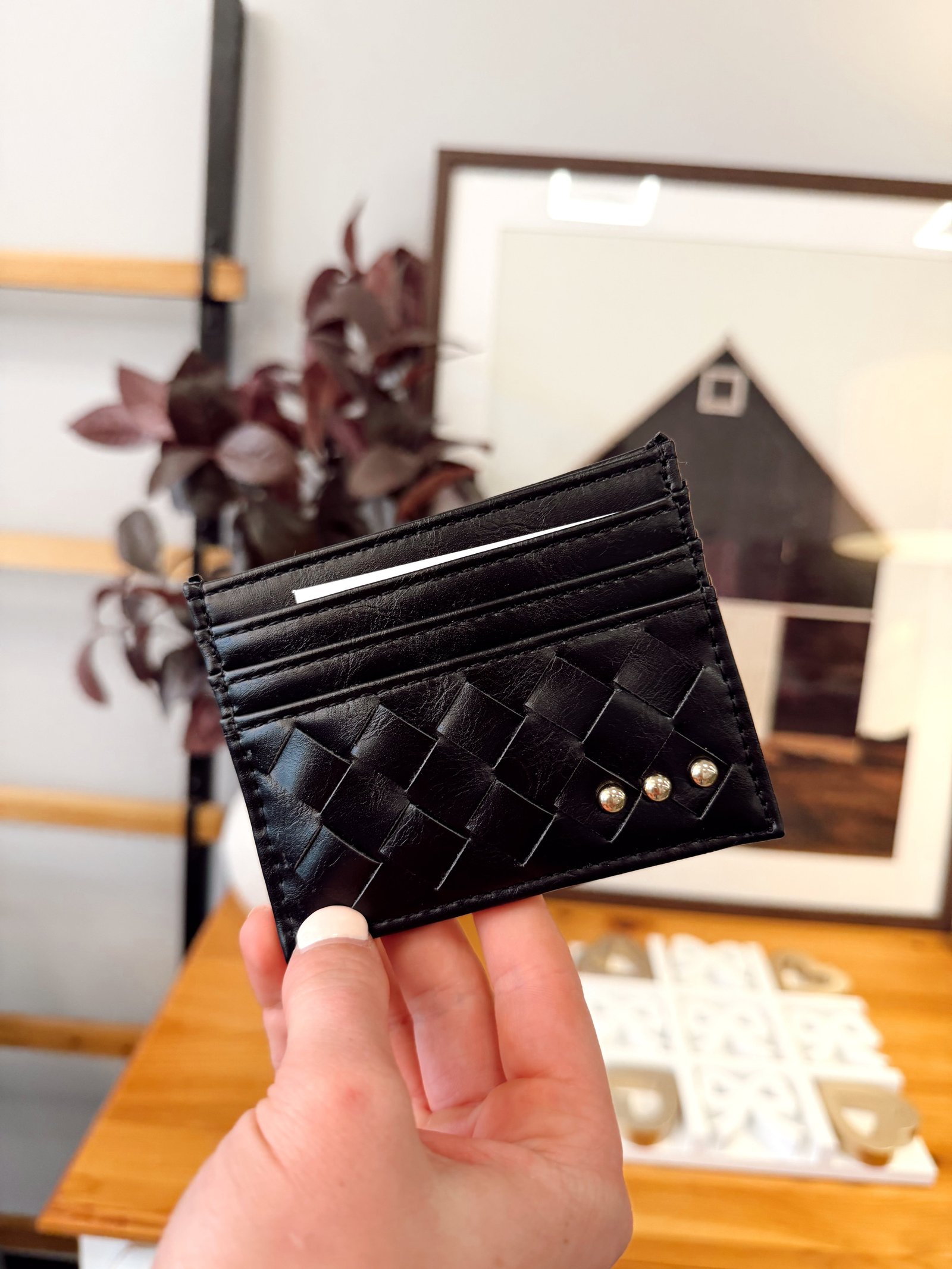 Mariah Woven Small Card Holder Wallet