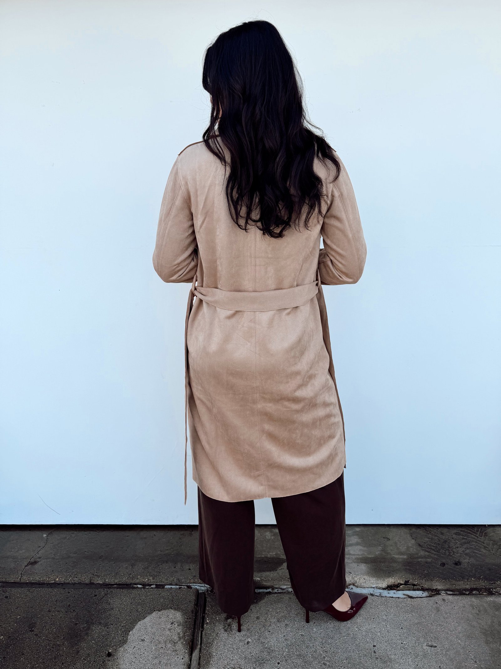 Milo Microsuede Trench Coat