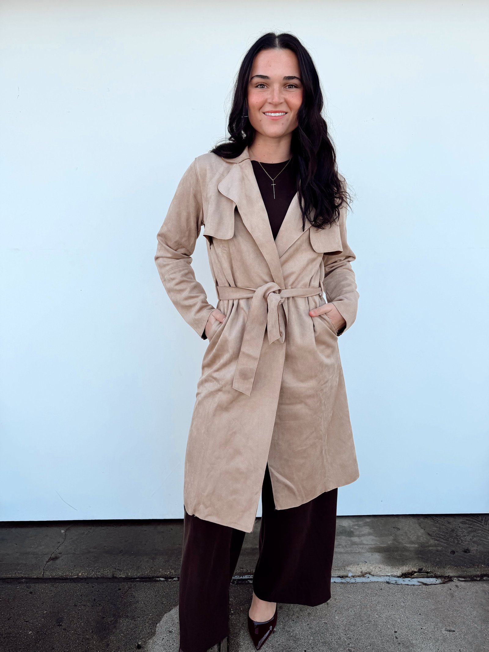 Milo Microsuede Trench Coat