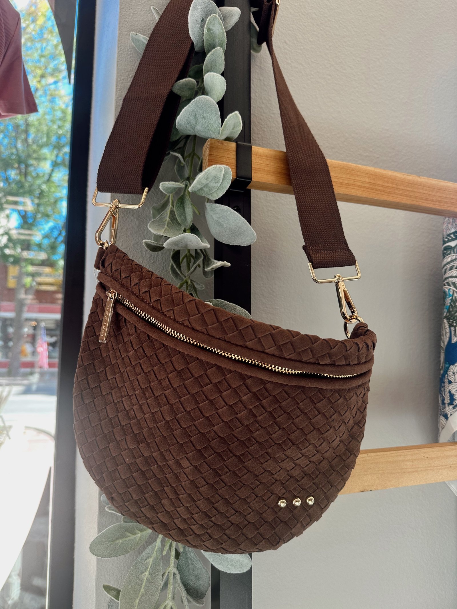 Suede Westlyn Woven Bum Bag
